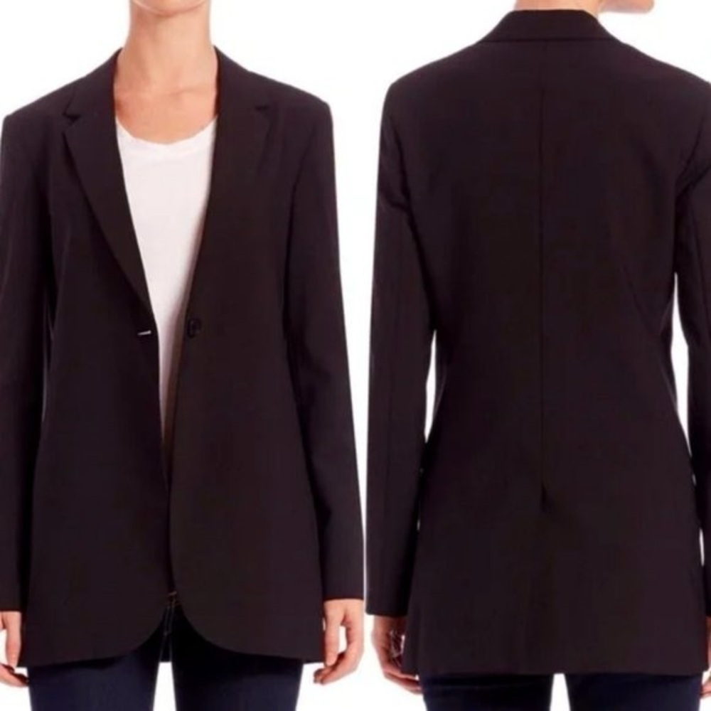 Theory burgundy long wool Dalingwood blazer jacket - size 4 (Small) - Picture 3 of 7